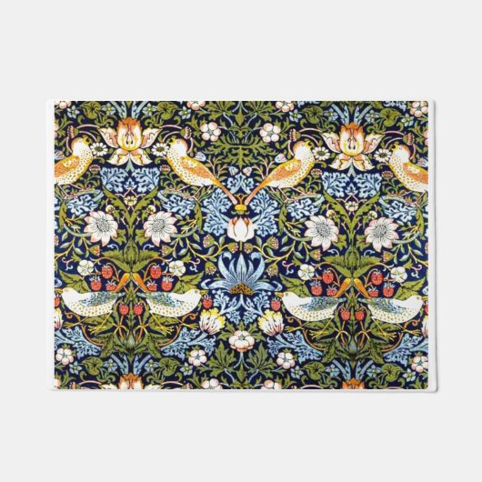 Paillasson William Morris design vintage - Strawberry Thief, (Devant)