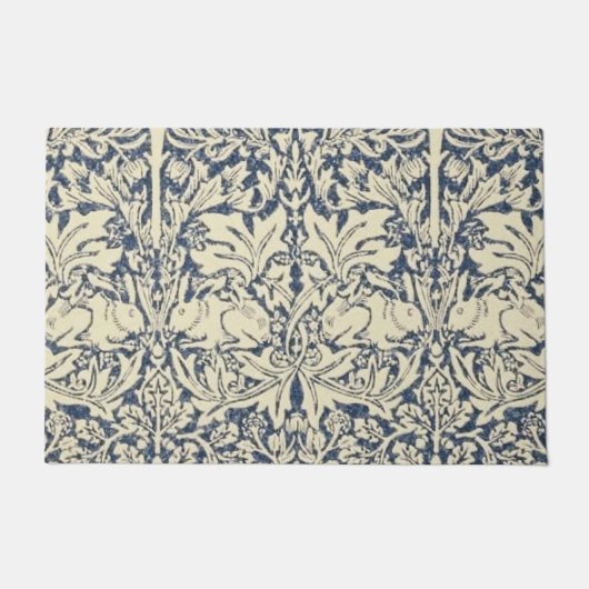 Paillasson William Morris, gris bleu, motif, Art nouveau, vin (Devant)