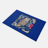Paillasson William Morris Owl Tapestry, Beige et Cobalt Blue (Incliné)
