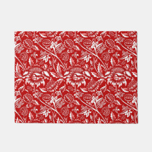 Paillasson William Morris Sunflowers, Deep Red et White