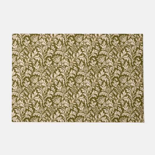 Paillasson William Morris Thistle Damask, Taupe Tan et Beige (Devant)
