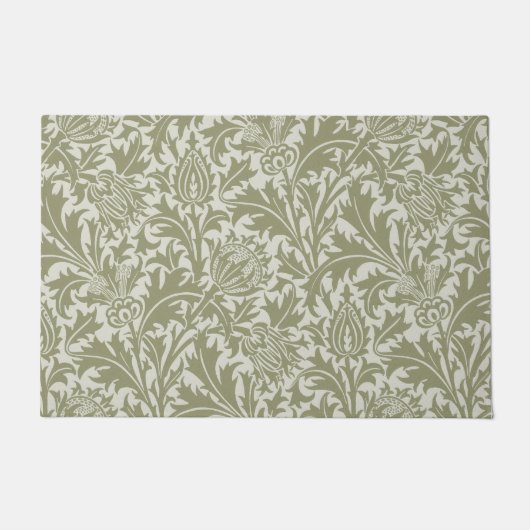 Paillasson William Morris Thistle Sage Green Motif (Devant)