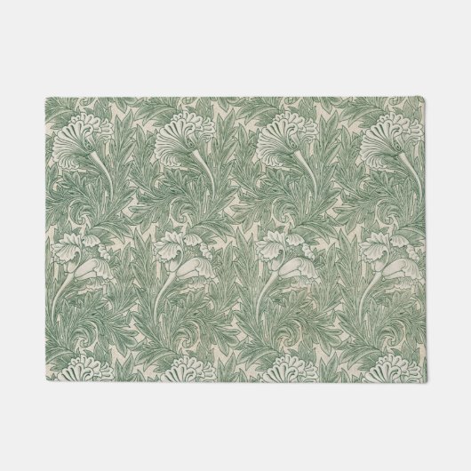 Paillasson William Morris tulip fond textile vert (Devant)