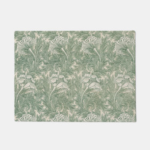 Paillasson William Morris Vert Sauge Motif Tulipe : Vintage