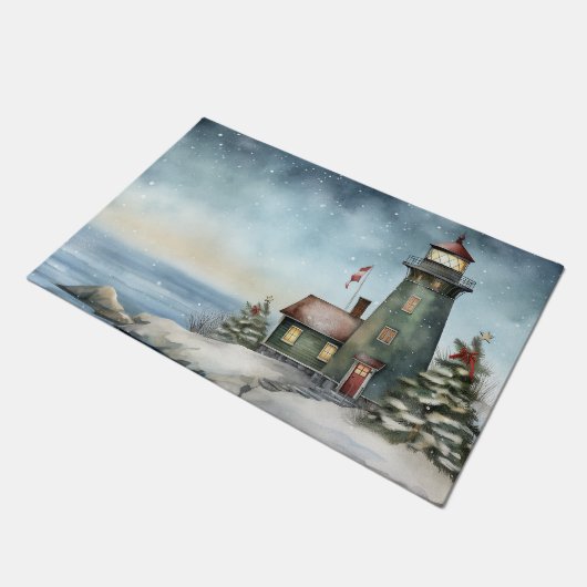 Paillasson Wintery Lighthouse Plage Nautical (Incliné)