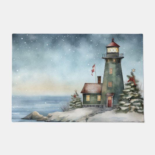 Paillasson Wintery Lighthouse Plage Nautical (Devant)