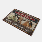 Paillasson Wipe your hoovesRug, Funny goat doormat (Incliné)