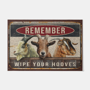 Paillasson Wipe your hoovesRug, Funny goat doormat