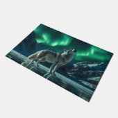 Paillasson Wolf Howling Under the Northern Lights (Incliné)