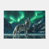 Paillasson Wolf Howling Under the Northern Lights (Devant)