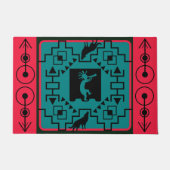 Paillasson Wolf Motif du sud-ouest et Kokopelli (Devant)