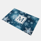 Paillasson Wonderland Snowflakes Snowfall Blue White (Incliné)