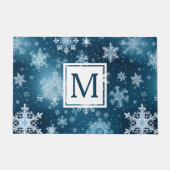 Paillasson Wonderland Snowflakes Snowfall Blue White (Devant)
