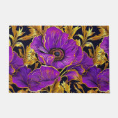 Paillasson XLarge fleurs violet et or (Devant)