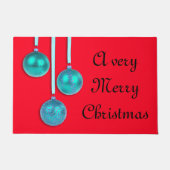 Paillasson Xmas Tree Baubles bleu turquoise + vos idées (Devant)