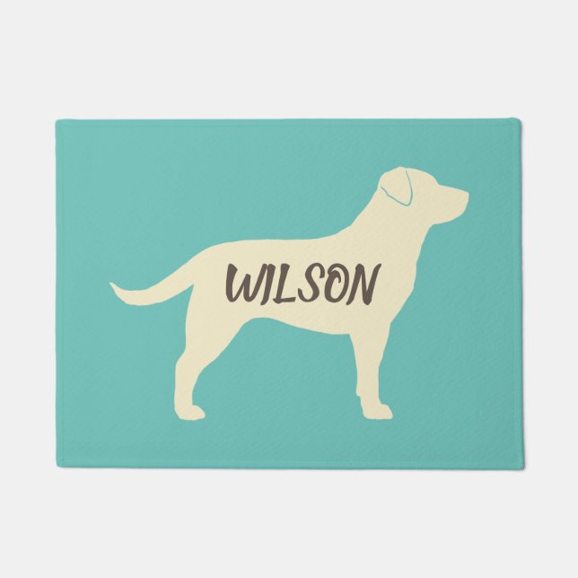 Paillasson Yellow Labrador Retriever Silhouette Lab Lover (Devant)