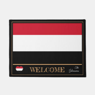 Paillasson Yémen et Yémen Drapeau maison mats / sports Bien