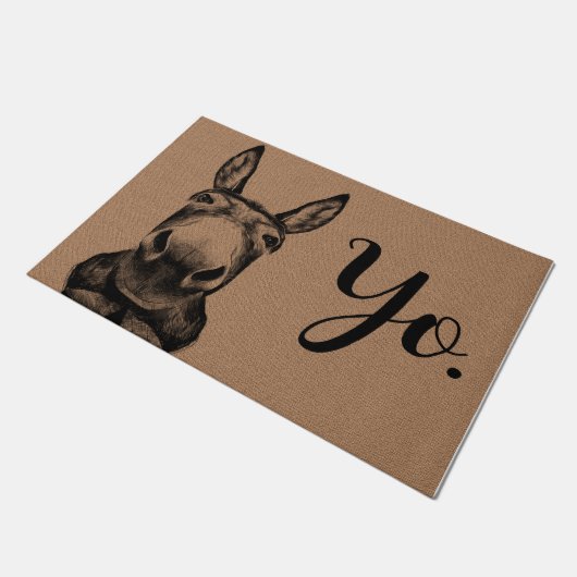 Paillasson Yo Extraordinaire Donkey Doormat, Funny Donkey Mat (Incliné)