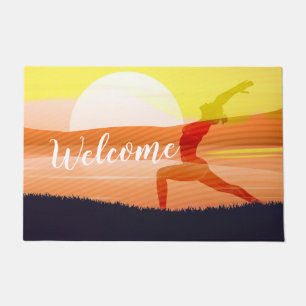 Paillasson Yoga Enseignant Soleil Salutation Demi Lune Pose B
