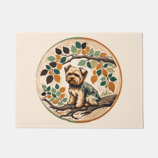 Paillasson Yorkie Terrier Chien Yorkshire terroir Flora (Devant)