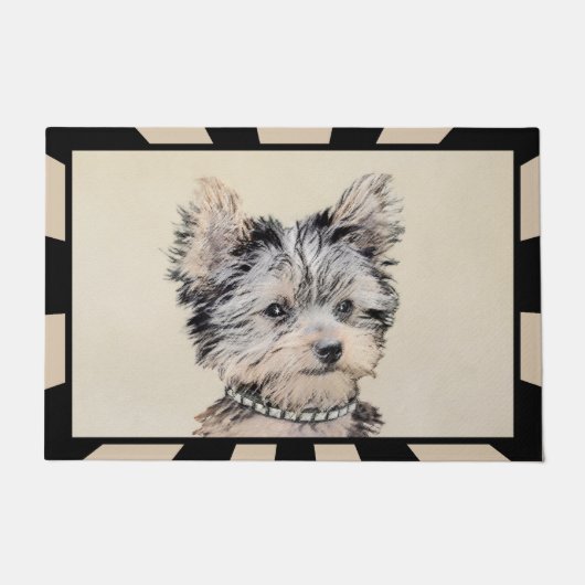 Paillasson Yorkshire Terrier Puppy Peinture Chien original (Devant)