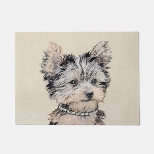 Paillasson Yorkshire Terrier Puppy Peinture Chien original (Devant)