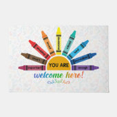 Paillasson You Are Welcome Here Mat, Crayons Doormat (Devant)