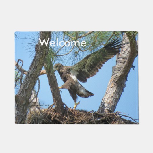 Paillasson Young Eagle prêt à voler Spiegeland Doormat (Devant)