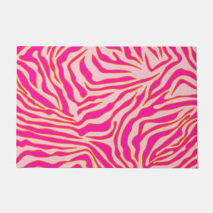 Paillasson Zebra Stripes rose Orange Poster de animal sauvage
