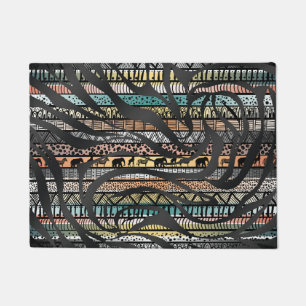 Paillasson Zebra, un Motif africain tribal branché Imprimer