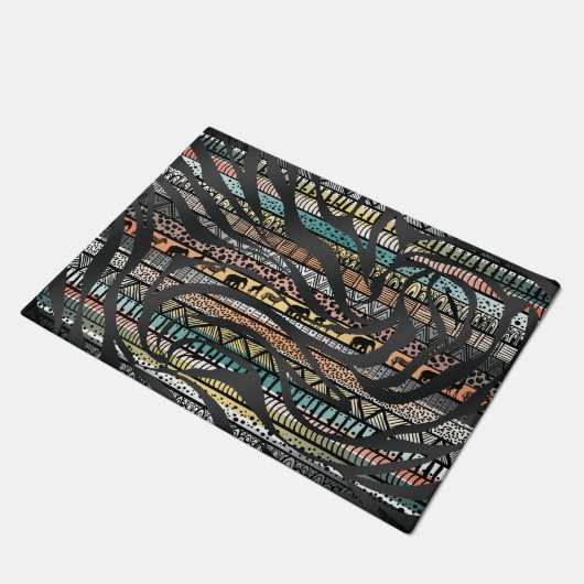 Paillasson Zebra, un Motif africain tribal branché Imprimer (Incliné)