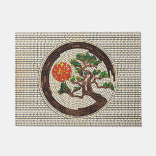 Paillasson Zen Enso Circle et Bonsai Tree Mosaic