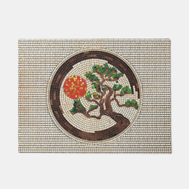 Paillasson Zen Enso Circle et Bonsai Tree Mosaic (Devant)