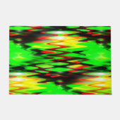 Paillasson Zigzag abstrait formé en rouge et vert (Devant)