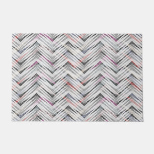 Paillasson Zigzag, géométrique, gris, lilas, rose, noir, band