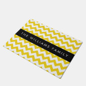 Paillasson Zigzag Jaune, Chevron Jaune, Votre Nom (Incliné)