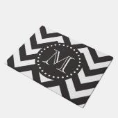 Paillasson Zigzag noir et blanc Chevron Monogramme (Incliné)