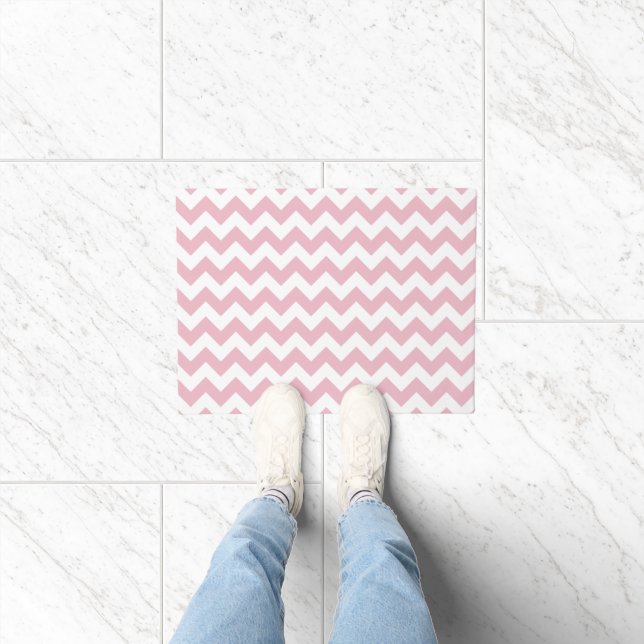 Paillasson Zigzag rose, Chevron rose, Motif géométrique (Intérieur)