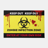 Paillasson Zombie Biodanger Ne Pas Entrer Le Signet D'Avertis (Devant)