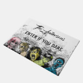 Paillasson Zombies Collage Halloween Style Horaire (Incliné)