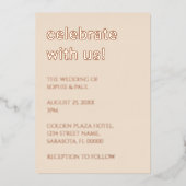 Paille Beige Mariage Rose Gold Foil Invitation (Recto)