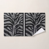 Pailleté Argent Chic avec Zèbre Noir / Chic (Serviette à main)