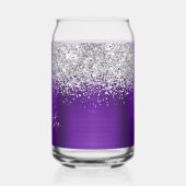 Pailleté Argent Indigo Violet Glam Nom (Gauche)