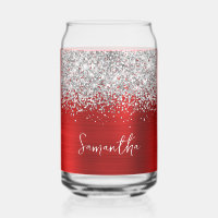 Pailleté Argent Rouge Clair Glam Nom