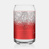 Pailleté Argent Rouge Clair Glam Nom (Droite)