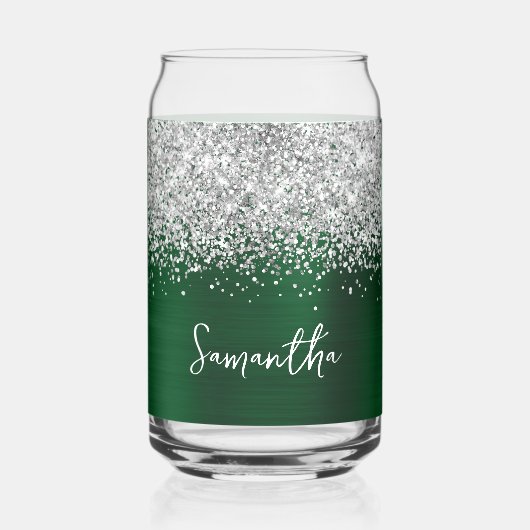 Pailleté Argent Vert Foncé Glam Nom (Recto)