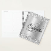 Pailleté Argenté Clair Ombré Feuille Monogramme (Devant avec enveloppe)