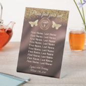 Pailleté Or Papillon, Panneau de Numéro de Table e (In SItu)