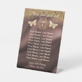 Pailleté Or Papillon, Panneau de Numéro de Table e (Recto)