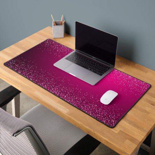 Pailleté rose chaud élégant argent (Bureau 2)
